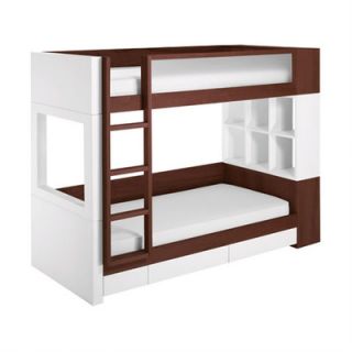 Nursery Works Duet Twin Bunk Bed with Bookshelves and Built In Ladder Duet Bu