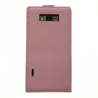 Easygoby Up Down Open Folio Design Luxury Leather Case Magnet Flip Cover For LG Optimus L7 P700 P705 Pink Cell Phones & Accessories
