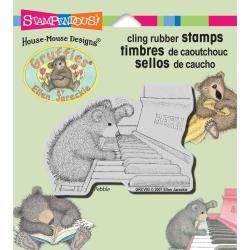 Stampendous Gruffies Cling Rubber Stamp 3.5 X4 Sheet   Piano Player