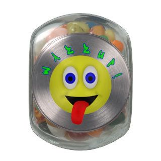 Wazzup Smiley Candy Jar Glass Jars