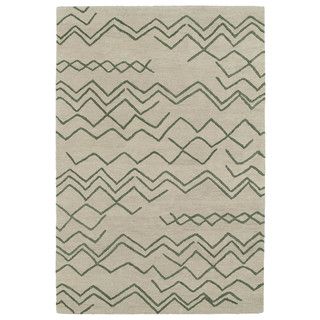 Hand tufted Utopia Cascade Emerald Wool Rug (4 X 6)