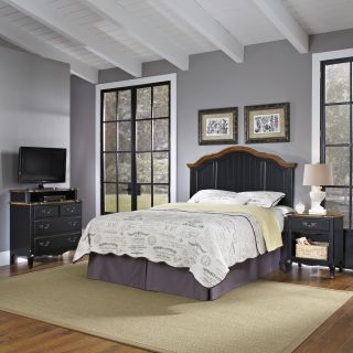 Home Styles The French Countryside King/ California King Headboard, Night Stand, And Media Chest Oak Size King