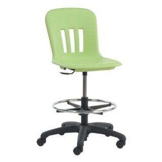 Height Adjustable Lab Stool with Steel Frame Seat Color Chocolate, Caster Type Glide Pack (5), Frame Char Black   Step Stools