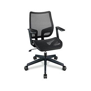 Realspace(R) Lundey Mesh Mid Back Chair, Black   Desk Chairs