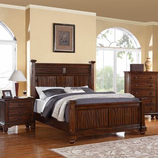 Forester Honey Oak Wood 3 piece Bedroom Set