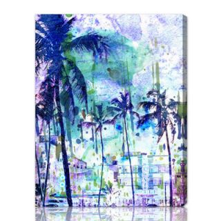 Oliver Gal Purple Miami Graphic Art on Canvas 10105 Size 12 x 16