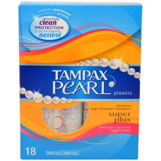 Tampax Pearl Super Plus Fresh Scent Plastic Tampons (18 Count)