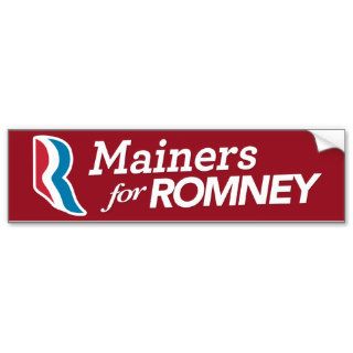 Mainers For Romney Bumper Sticker CUSTOM COLOR