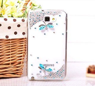 Dragonfly Bling 3d Diamond Crystal Hard Back Cover Case for Samsung Galaxy Note 1 N7000 I9220 I717 Cell Phones & Accessories
