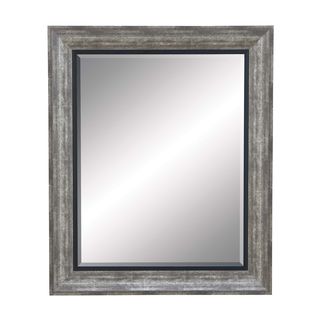 Beveled Dull Grey Finish Mirror With Frame