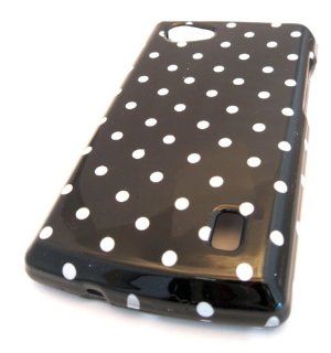 MetroPCS LG MS695 Optimus M+ Black Polka Dot Gloss Design Accessory Case Skin Cover HARD Glossy 3D Cell Phones & Accessories