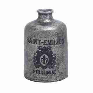 Antiqued Silvertone Decorative Terracotta Bottle