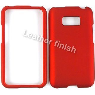 ACCESSORY HARD RUBBERIZED CASE COVER FOR LG OPTIMUS ELITE / OPTIMUS M+ LS 696 DEEP RED Cell Phones & Accessories