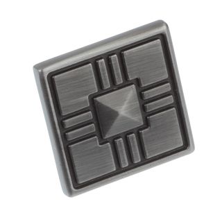Gliderite 1.25 inch Craftsman Series Satin Pewter Square Cabinet Knobs (pack Of 10)