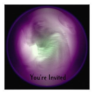 Beautiful Ghost in Crystal Ball Halloween Party Personalized Invitations