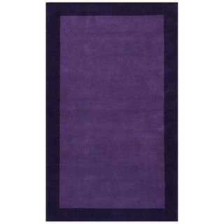 Purple Border Pulse Hand Tufted Wool 8x10 Rug