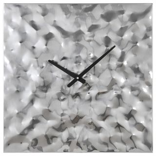 Couture Silver Metal Wall Square Clock