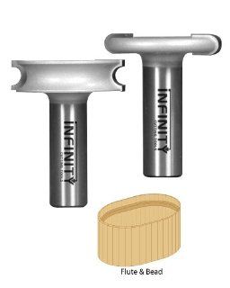 Infinity Tools 55 701, 1/2" Shank Flute & Bead Router Bit Set   Joinery Router Bits  