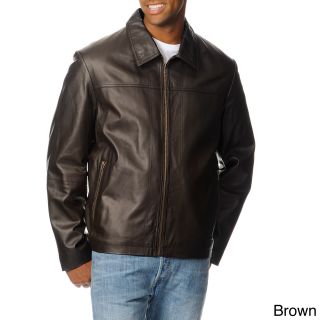 R&o R o Mens Zip Pocket Lamb Leather Jacket Brown Size M