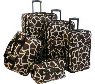 American Flyer Travelware Animal Print 5 Piece Luggage Set