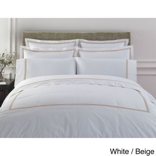 Egyptian Cotton Collection Double Line Embroidered Duvet Cover Set With Shams Sold Separately