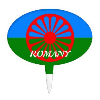 Official Romany gypsy flag Oval Cake Picks