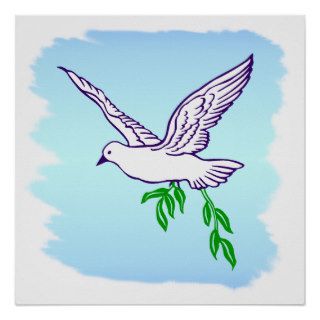 Peace Dove with Olive Branch Art Poster
