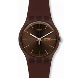 Swatch Originals Cacao Rebels Brown Dial Brown Silicone Mens Watch SUOC703 Swatch Watches