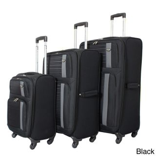 World Traveler Super Lightweight 3 piece Expandable Spinner Upright Luggage Set