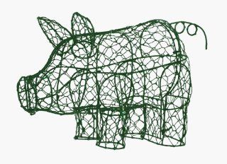 Pig Frame Topiary 7''H  Artificial Topiaries  Patio, Lawn & Garden