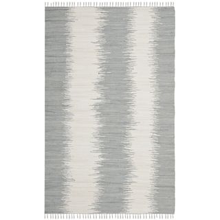 Safavieh Hand woven Montauk Grey Cotton Rug (6 X 9)