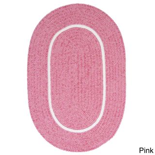 Cmi Haven White Border Indoor/ Outdoor Area Rug (8 X 10) Pink Size 8 x 10