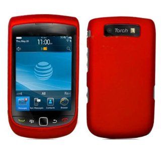 Hard Plastic Snap on Cover Fits RIM Blackberry 9800 9810 Torch, Torch 4G Solid Red (Rubberized) AT&T Cell Phones & Accessories
