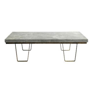 large zinc topped warehouse coffee table by out there interiors