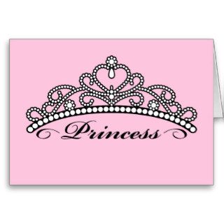 Princess Tiara Greeting Card (pink background)