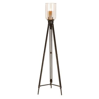 Antiqued 50 inch Indoor/outdoor Tripod Floor Standing Candle Holder With Clear Glass Top