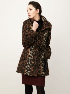 Wool Blend Leopard Coat by Via Spiga