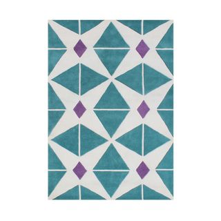 Alliyah Handmade Sea Blue Wool Rug (8 X 10)