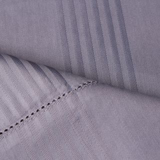 Elite Home Products, Inc Sedona Woven Stripe Cotton Rich 400 Thread Count 4 piece Sheet Sets Lilac Size Twin