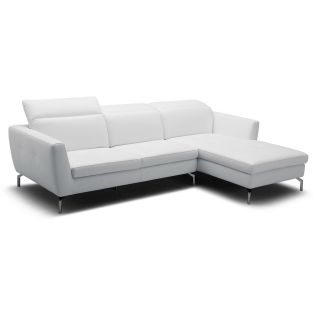 Baxton Studio Geddis Pale Gray Leather Modern Sectional Sofa