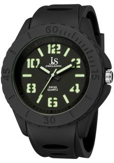 Joshua & Sons JS 37 BK  Watches,Mens Black Dial Black Silicon, Casual Joshua & Sons Quartz Watches