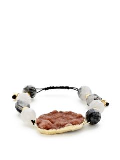 Jasper Druzy & Tourmalinated Quartz Bracelet by Alanna Bess Jewelry