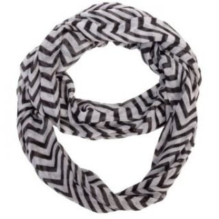 Cotton Cantina Soft Chevron Sheer Infinity Scarf (Pink/Gray/White)