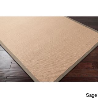 Surya Carpet, Inc. Hand woven Eco Natural Fiber Jute Cotton Bordered Casual Area Rug (8 X 10) Green Size 8 x 10