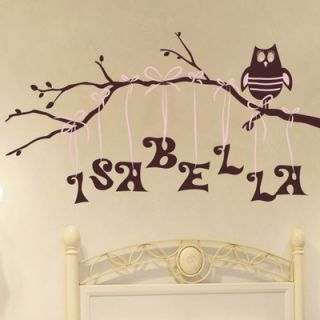 Alphabet Garden Designs Personalized Owl on Branch Wall Decal child130