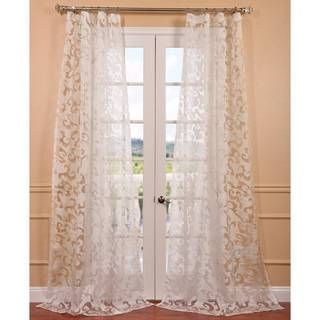 Alesandra White Patterned Sheer Curtain Panel