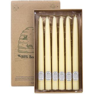 10 inch Natural Beeswax Taper Candles