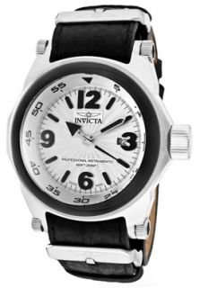 Invicta 10517  Watches,Mens I Force Silver Textured Dial Black Genuine Leather, Casual Invicta Quartz Watches