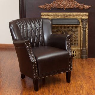 Dorset Quilted Brown Leather Club Chair