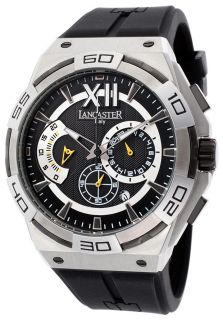 Lancaster Italy OLA0621SS NR NR  Watches,Mens Chronograph Black Dial Black Silicone, Chronograph Lancaster Italy Quartz Watches